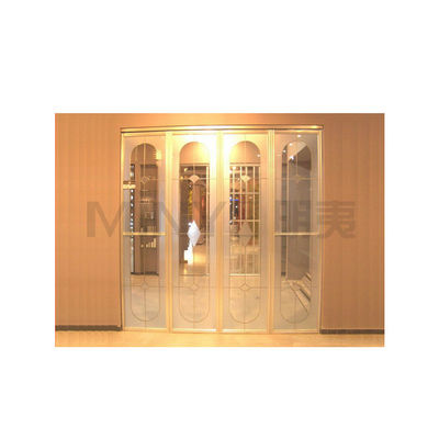 青木色 耐久性のある建築のための現代的な木製の折りたたみ二重ドア
