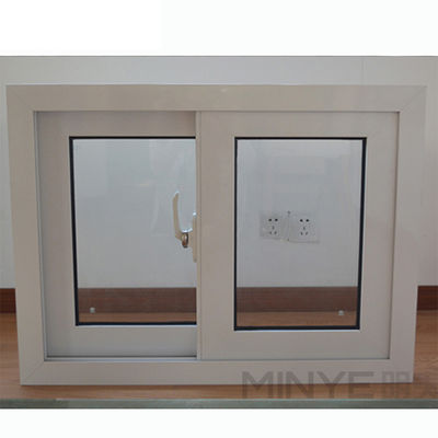 プラスチックフレーム UPVC スライディングウィンドウ ダブルガラスと水平開口