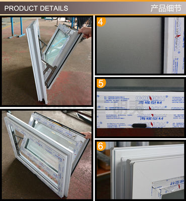 スイングオープン 普通のPVCプロファイル カラーカスタマイズ UPVC/PVC 横軸に曲がるシングルハンガーウィンドウ