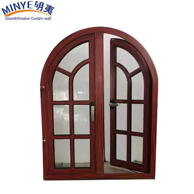 木製の穀物 アルミウム 半丸型弧状の窓