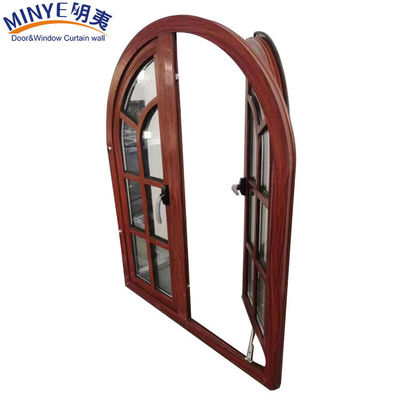 木製の穀物 アルミウム 半丸型弧状の窓