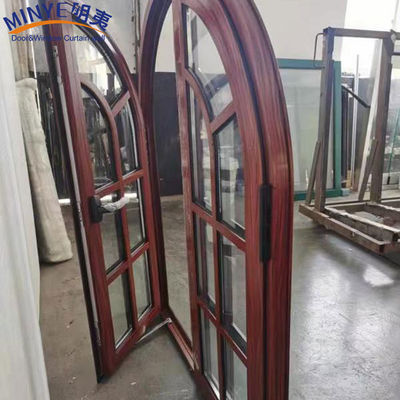 木製の穀物 アルミウム 半丸型弧状の窓