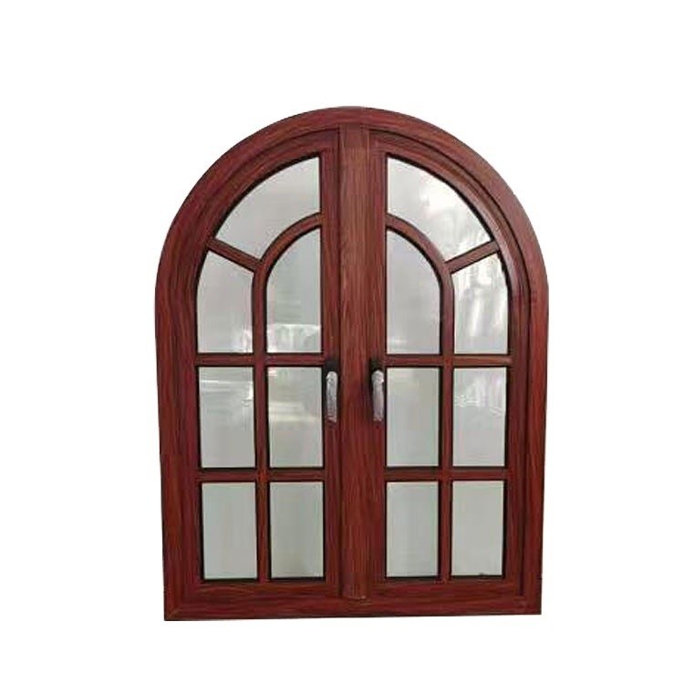 木製の穀物 アルミウム 半丸型弧状の窓